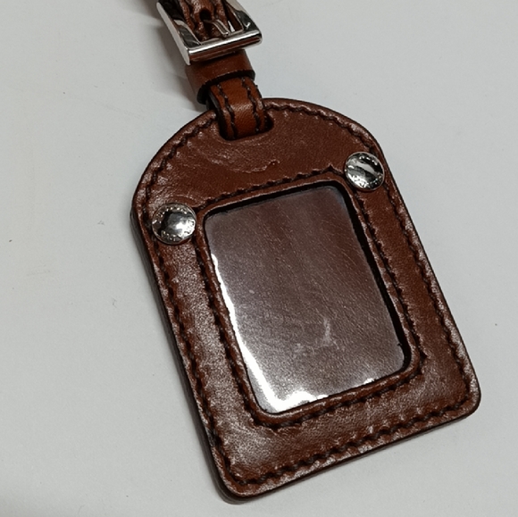 PRADA Genuine Leather Bag Luggage Tag w/ Buckle Strap - Picture 2 of 12